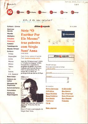 Último segundo: Série "O Escritor Por Ele Mesmo" traz palestra com Sérgio ;Sant'Anna
