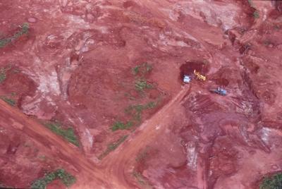 Vista aérea para maquinário no campo