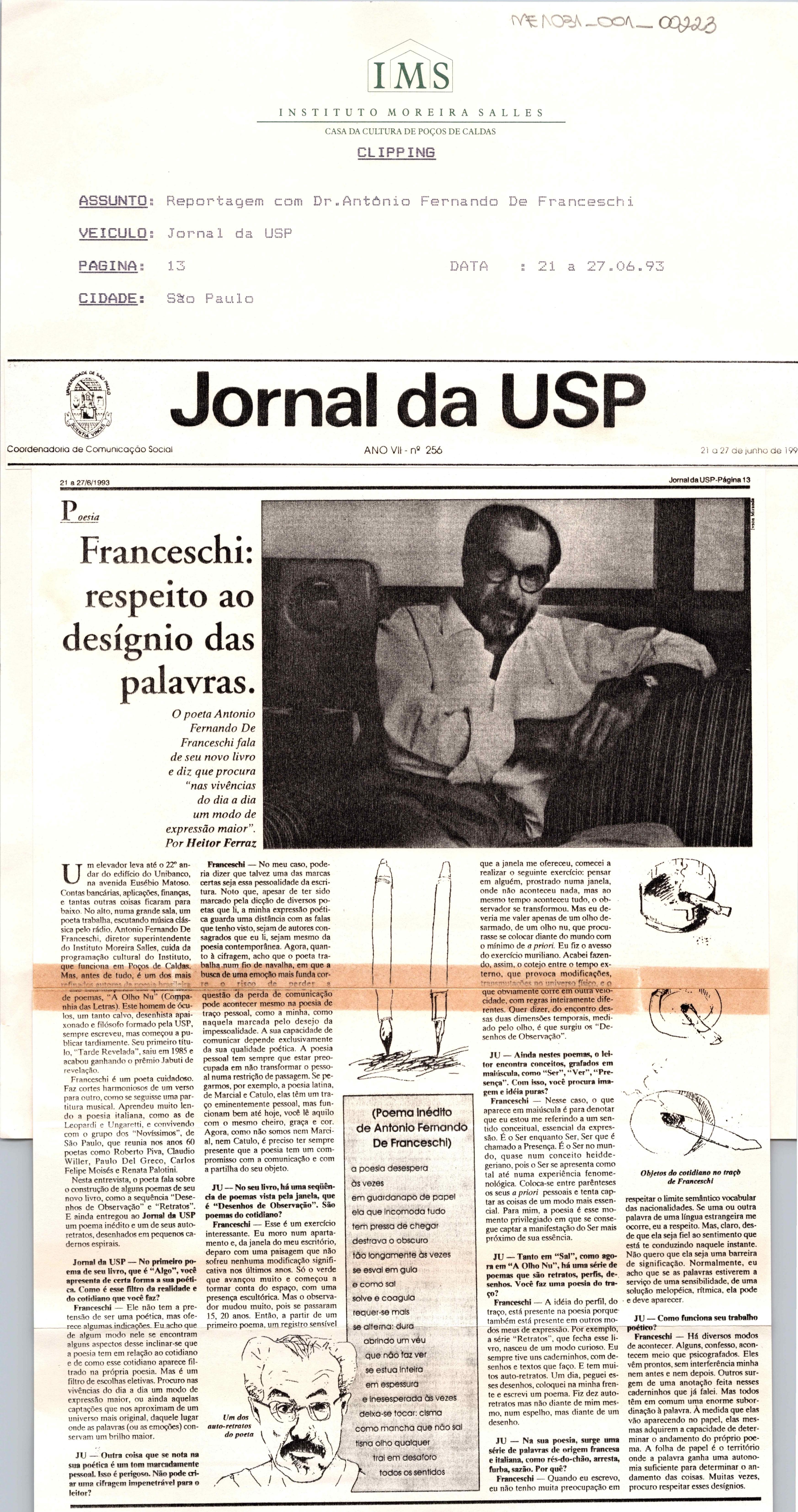 Franceschi: respeito ao desígnio das palavras