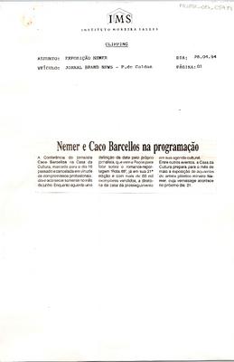 Nemer e Caco Barcellos na programação