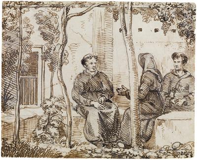 (Monges debaixo de uma videira)