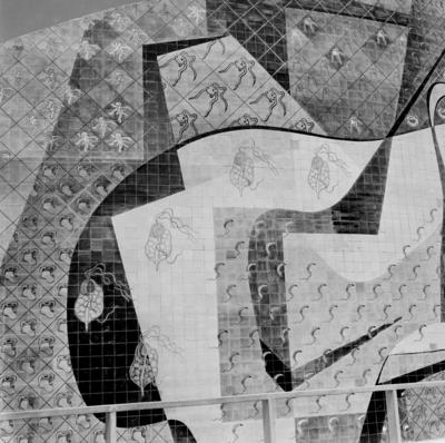 Painel de azulejos, de Burle Marx, na Fundação Oswaldo Cruz