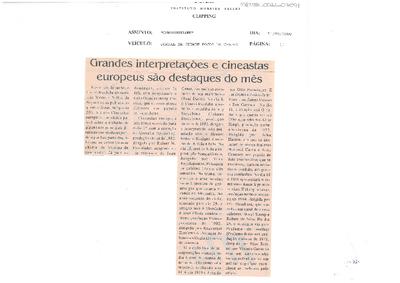 "Grandes interpretações" e "Cineastas europeus" São destaques do mês