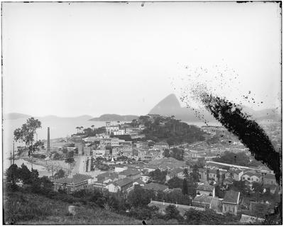 Vista do bairro da Glória; Pão de Açúcar, ao fundo