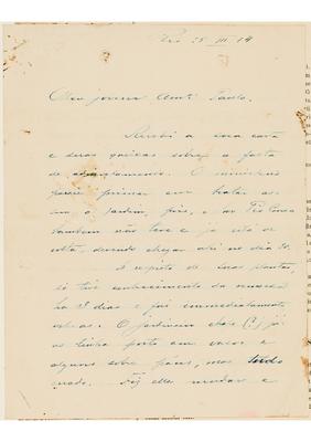 [Carta de Alberto Löfgren a "Paulo", escrita no Rio de Janeiro, 25 de março de 1914]
