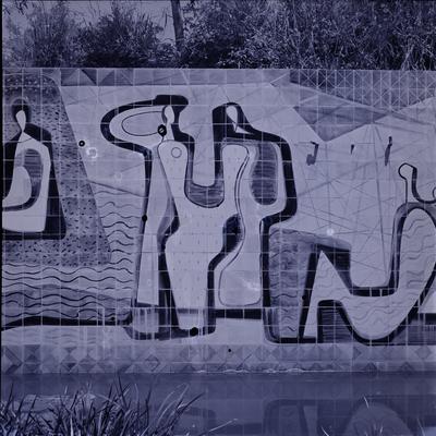 Painel de Burle Marx na residência Arnaldo Aizim, projeto de Paulo Santos