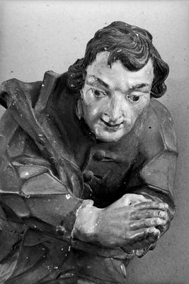 Pastor ajoelhado, figura do presépio em roca