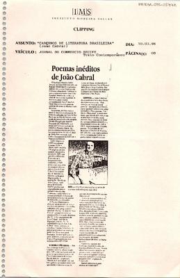 Poemas inéditos de João Cabral