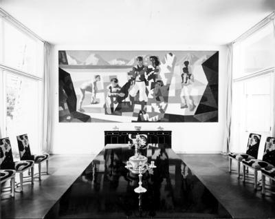 "Os Pescadores", pintura de Cândido Portinari, na residência de Walther Moreira Salles