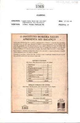 O Instituto Moreira Salles apresenta seu Balanço