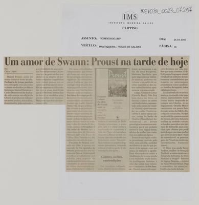 Um amor de Swann: Proust na tarde de hoje