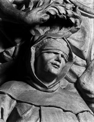 Alegoria franciscana, detalhe do lavabo da sacristia