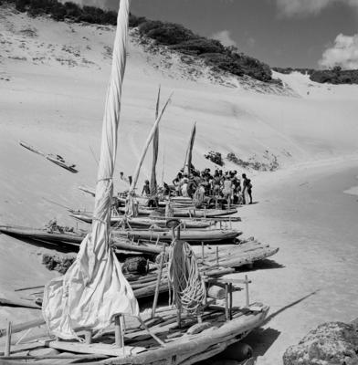 Praia em Natal, jangadas