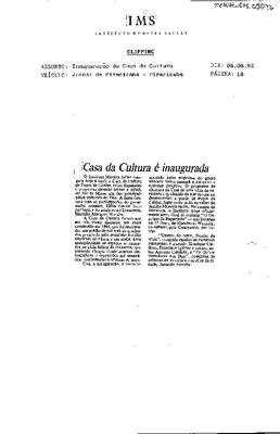 Casa da Cultura é inaugurada