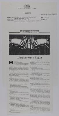 Roberto Drummond: Carta aberta a Lygia