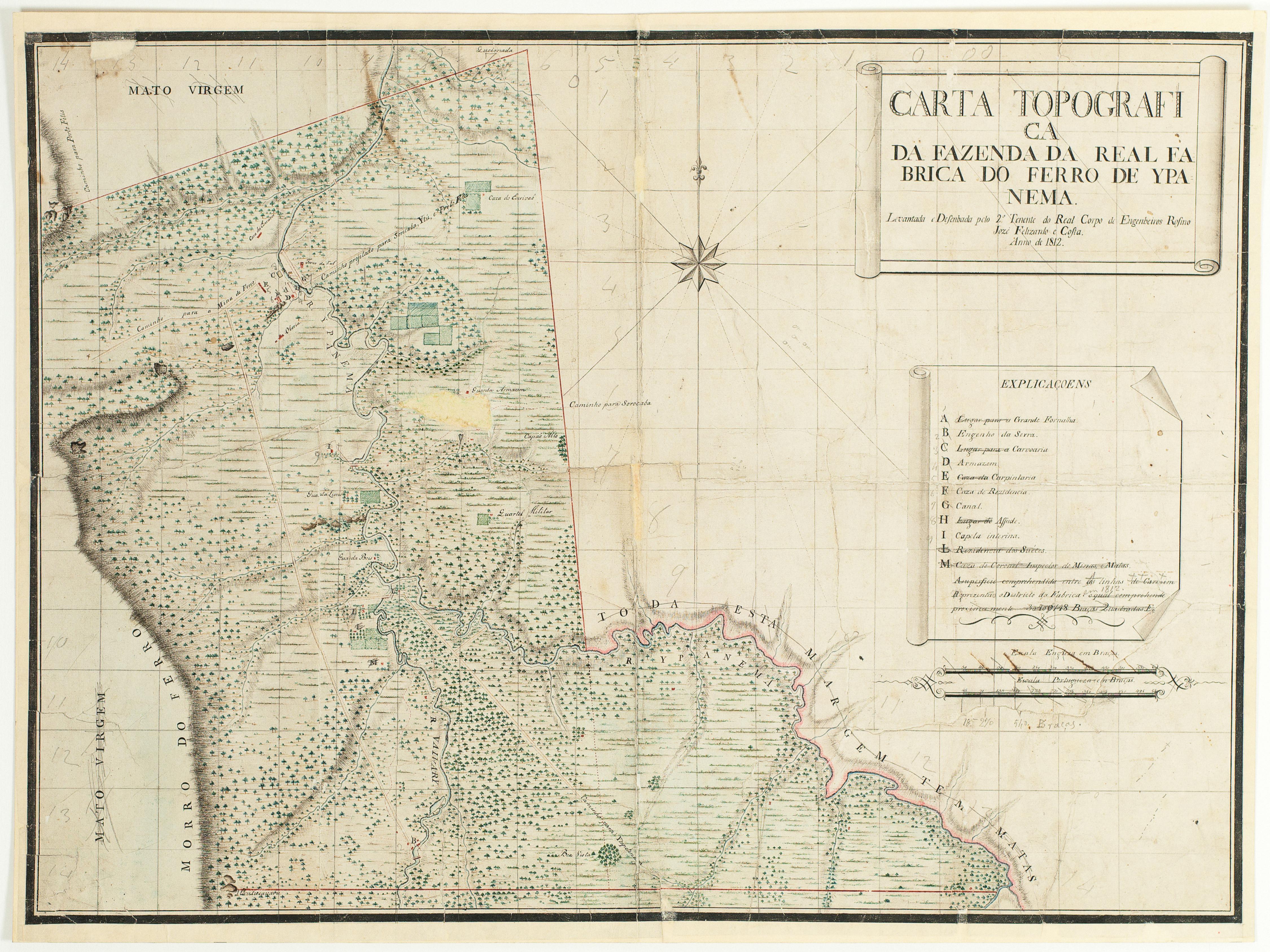Carta topografica da Fazenda da Real Fabrica de Ferro de Ypanema