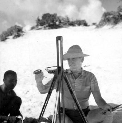 José Pancetti pintando na lagoa de Abaeté