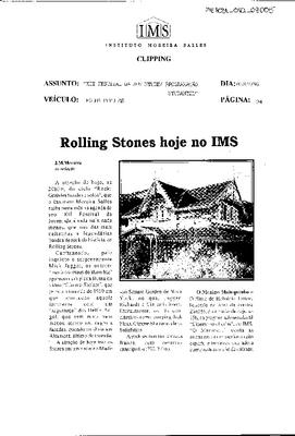 Rolling Stones hoje no IMS