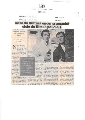 Casa da Cultura encerra amanhã ciclo de filmes policias