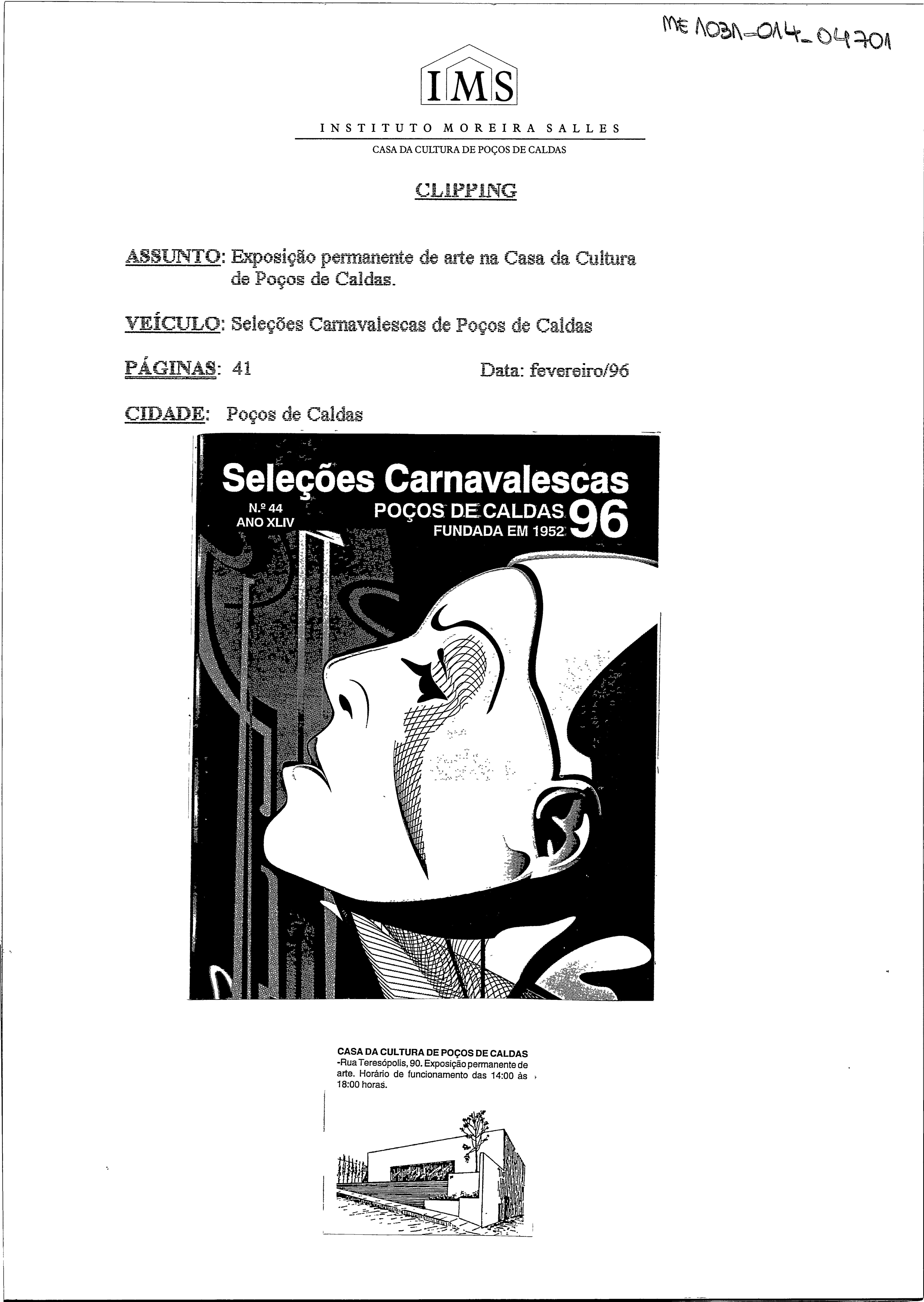 Seleções Carnavalescas-Poços de Caldas 96 Fundada em 1952