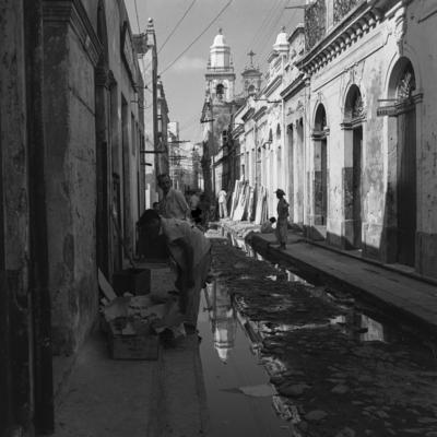 Rua do Fogo, ao fundo Igreja de São Pedro dos Clérigos