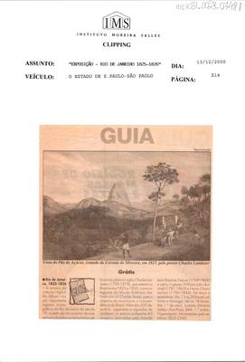Guia: Vista do Pão de açúcar, Tomada da Estrada do Silvestre, em 1827, pelo pintor Charles Landseer.