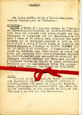 Apontamentos sobre a região Capoue (Capua), situada na Campânia, no sul da Itália