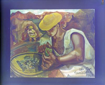 Campanha publicitária da agência Publitec para pneus Pirelli - pintura de Di Cavalcanti