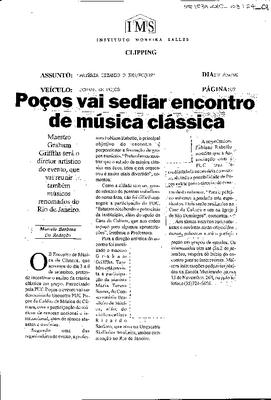 Poços vai sediar encontro de música clássica