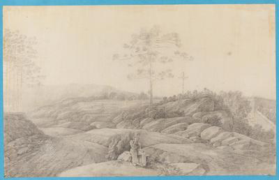 [Homem sentado próximo a cemitério]