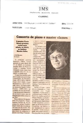 Concerto de piano e master classes