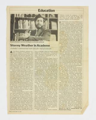 Stormy Weather in Academe