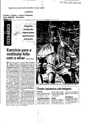 Exercício para o vestubular feito com o olhar