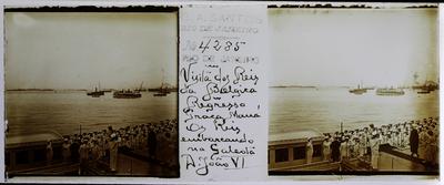 Regresso dos reis belgas - embarque na Galeota D. João VI, na Praça Mauá