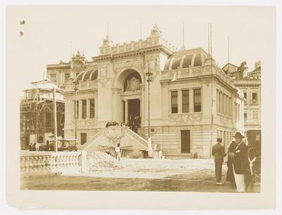 Exposição Internacional de 1922: pavilhão da Administração em obras