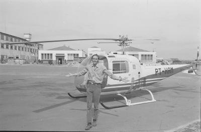 Jorge Bodanzky. Sobrevoo de helicóptero em São Paulo, com José Rubens Siqueira