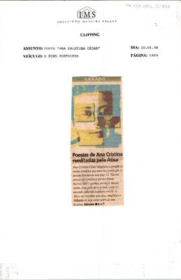 Poesia de Ana Cristina reeditadas pela Ática