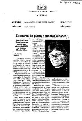 Concerto de piano e master classes: O pianista Flávio Varani apresenta recital ;neste sábado, às 20h30, no Instituto Moreira Salles