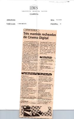 Seminário: Três manhãs recheadas de Cinema ;Digital