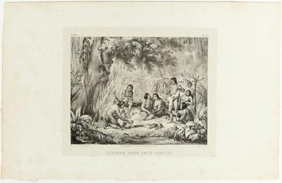 (Indios em sua cabana)