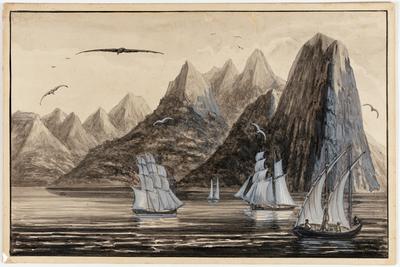 [Vue de la Côte Ouest du Détroit de la Baye de Rio-Janeiro. Pain de sucre.]