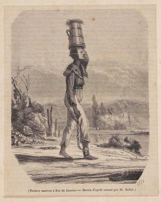 (Esclave marron à Rio de Janeiro - Dessin d'après nature par M. Bellel.)