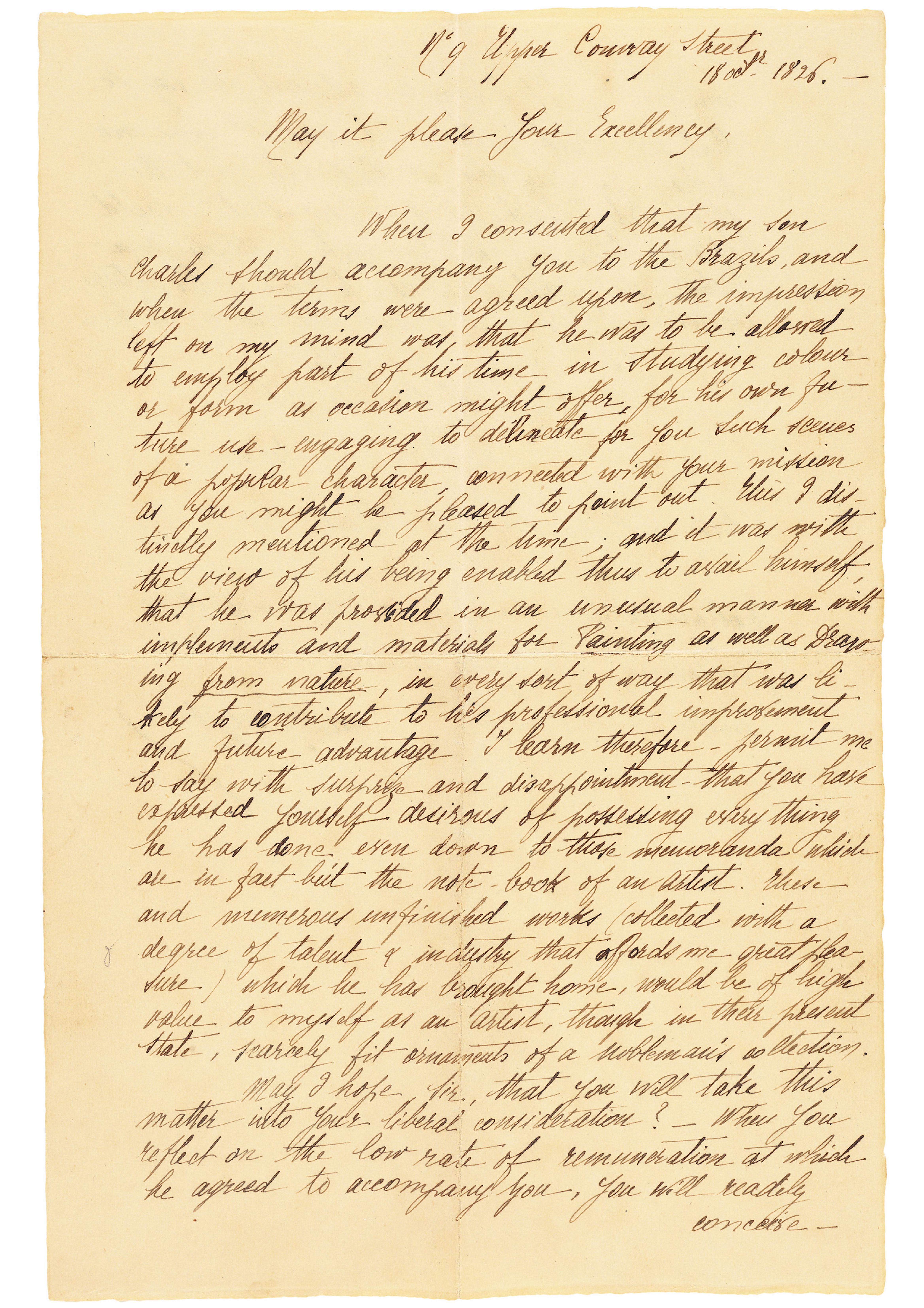 [Cópia da carta de John Landseer a Charles Stuart em 18 de outubro de 1826, por Alberto Rangel]