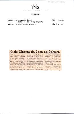 Ciclo Cinema na Casa da Cultura