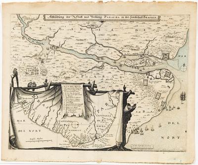 Abbildung der Statt und Vestung Parayba in der Landschaft Brasilia.