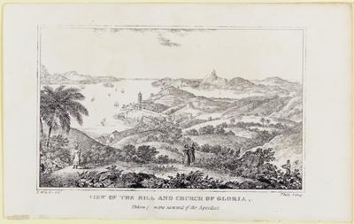 (Vista da montanha e da igreja da Glória, tomada do topo do aqueduto)