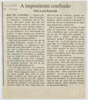 A impenitente confissão