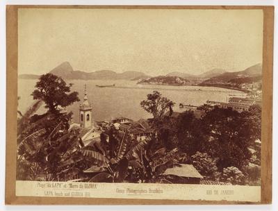 Praia da Lapa, hoje região do Passeio Público, e Outeiro da Glória