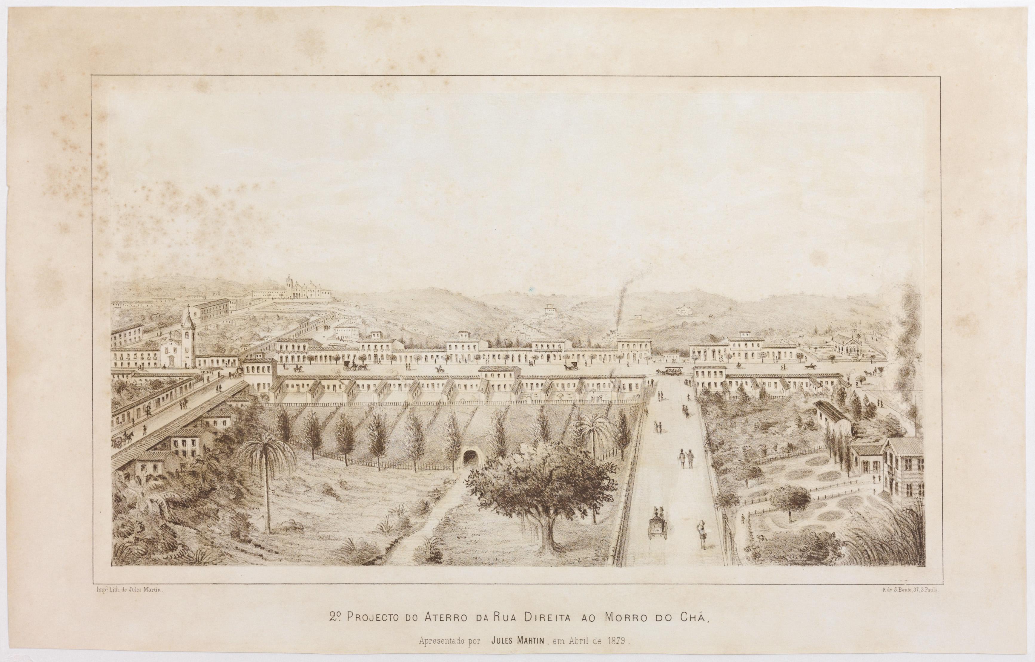 2º Projecto do Aterro da Rua Direita ao Morro do Chá, Apresentado por Jules Martin em Abril de 1879