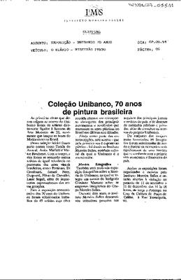 Coleção Unibanco, 70 anos de pintura basileira